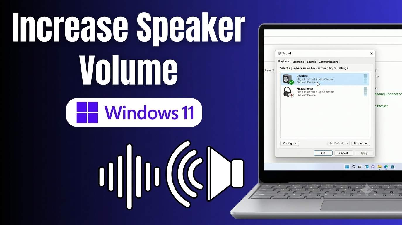 Windows 11 volume mixer and laptop speakers with volume boosted