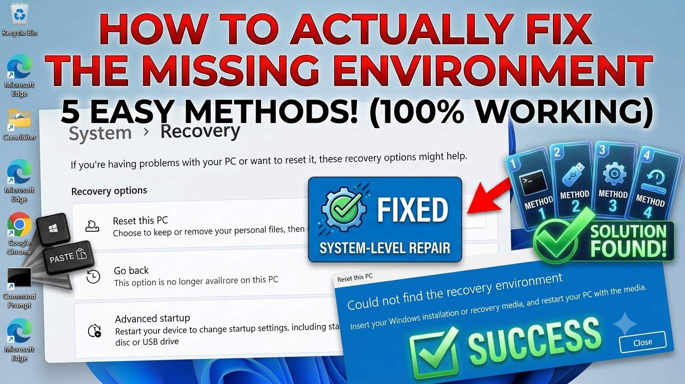 Windows 11 Reset this PC recovery screen showing an error while resetting