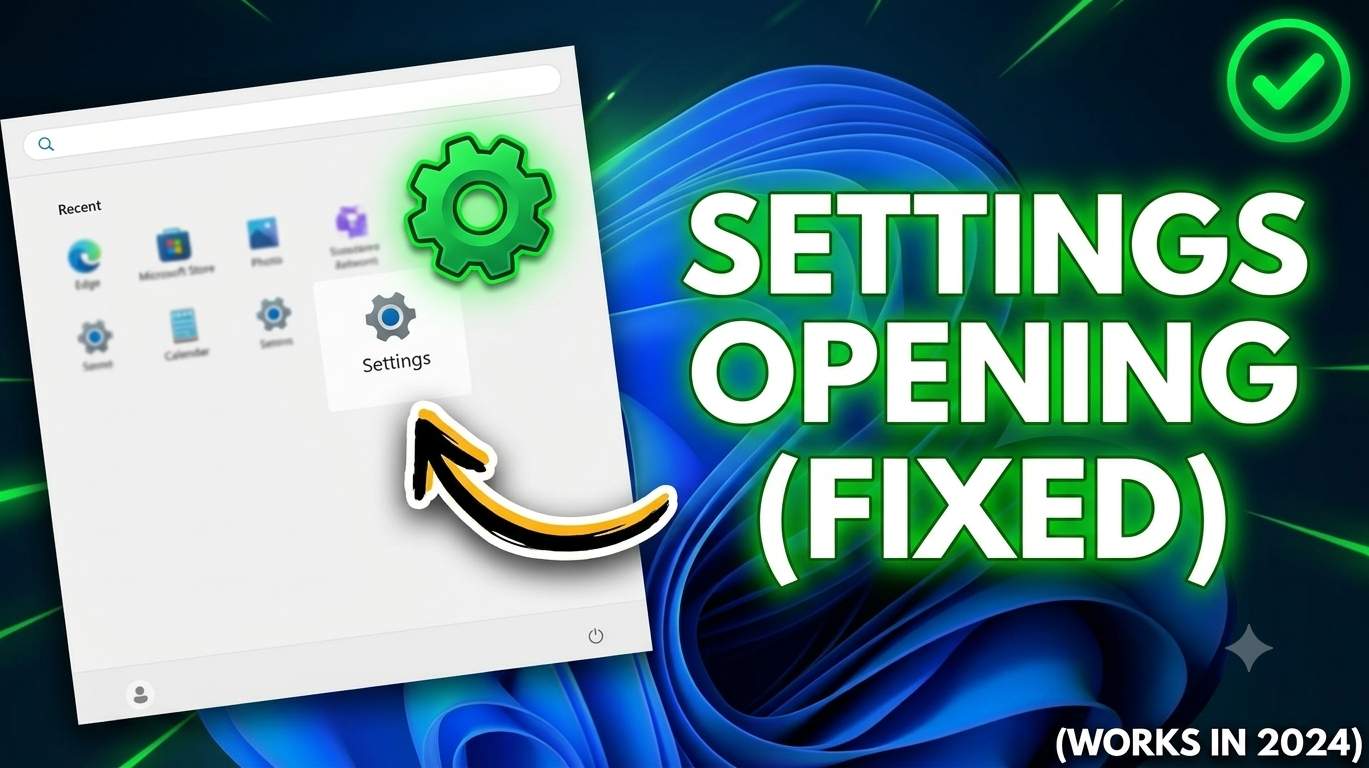 Windows 11 Settings window failing to open with a blank screen and the Reset option highlighted